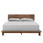 Letto a piattaforma basso noce, stile minimalista, per 1-2 persone