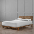 Letto a piattaforma basso noce, stile minimalista, per 1-2 persone