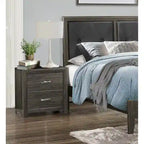 Set Camera da Letto 3 Pezzi Grigio Scuro (Letto + Cassettiera + Comodino) – Per 1-2 Persone