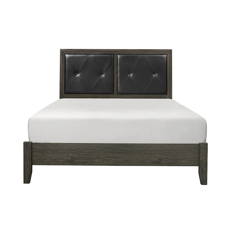 Set Camera da Letto 3 Pezzi Grigio Scuro (Letto + Cassettiera + Comodino) – Per 1-2 Persone