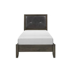 Set Camera da Letto 3 Pezzi Grigio Scuro (Letto + Cassettiera + Comodino) – Per 1-2 Persone
