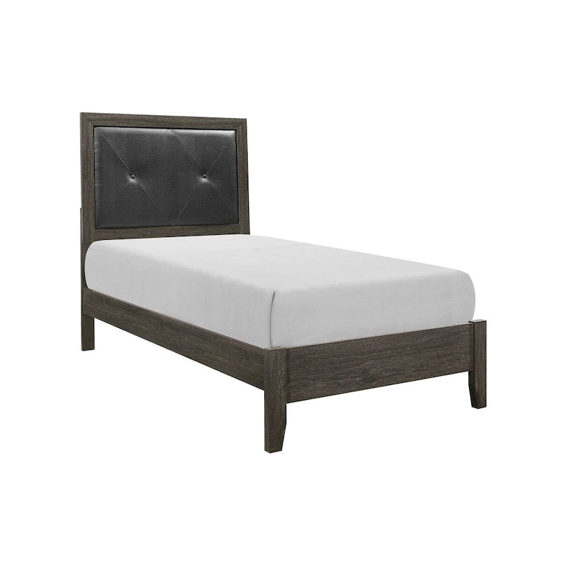 Set Camera da Letto 3 Pezzi Grigio Scuro (Letto + Cassettiera + Comodino) – Per 1-2 Persone