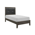 Set Camera da Letto 3 Pezzi Grigio Scuro (Letto + Cassettiera + Comodino) – Per 1-2 Persone