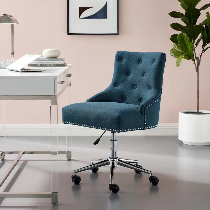 Sedia da ufficio girevole in tessuto trapuntato beige / verde acqua / azzurro / grigio per 1