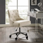 Sedia da ufficio girevole in tessuto trapuntato beige / verde acqua / azzurro / grigio per 1