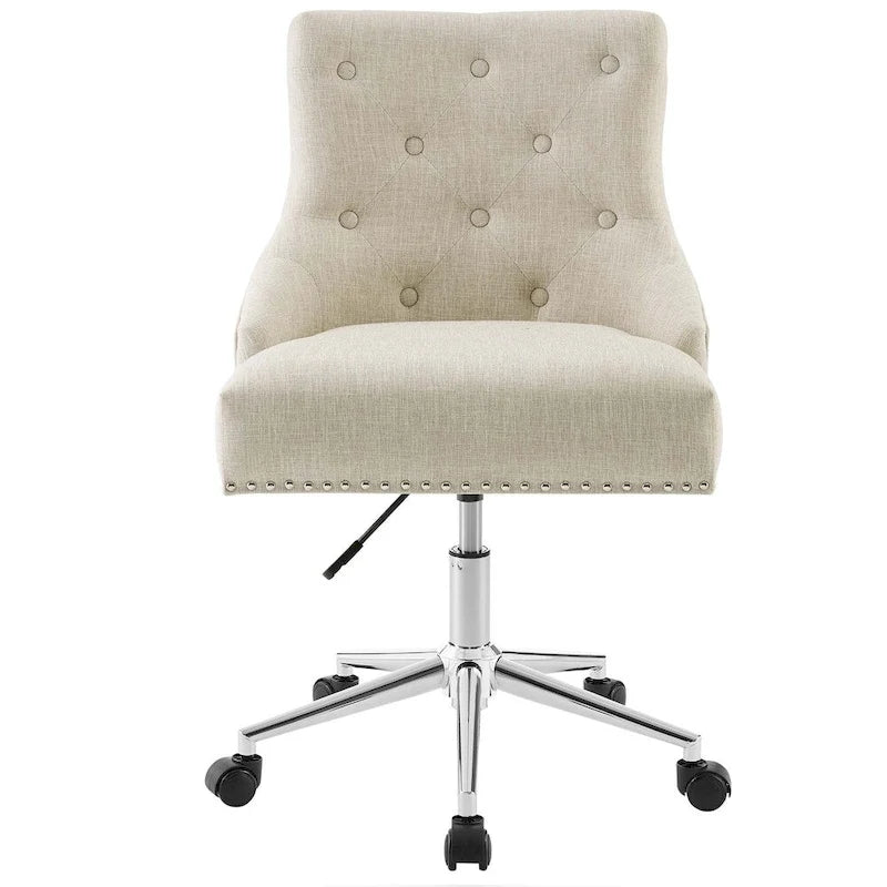 Sedia da ufficio girevole in tessuto trapuntato beige / verde acqua / azzurro / grigio per 1