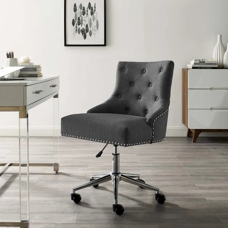 Sedia da ufficio girevole in tessuto trapuntato beige / verde acqua / azzurro / grigio per 1