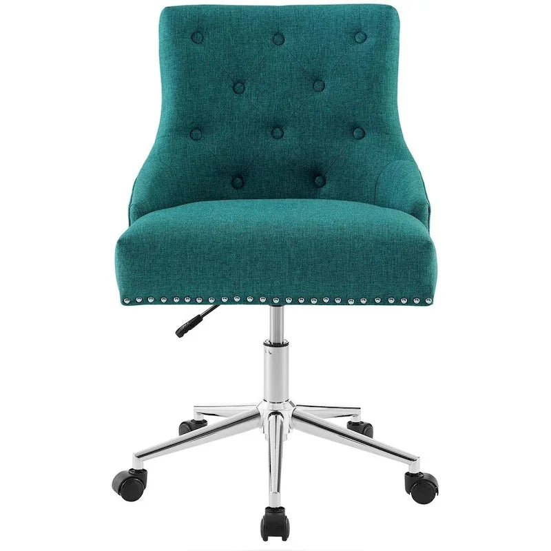 Sedia da ufficio girevole in tessuto trapuntato beige / verde acqua / azzurro / grigio per 1