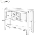 Consolle blu con finitura anticata con 4 cassetti e 2 ante, piano in legno, singolo