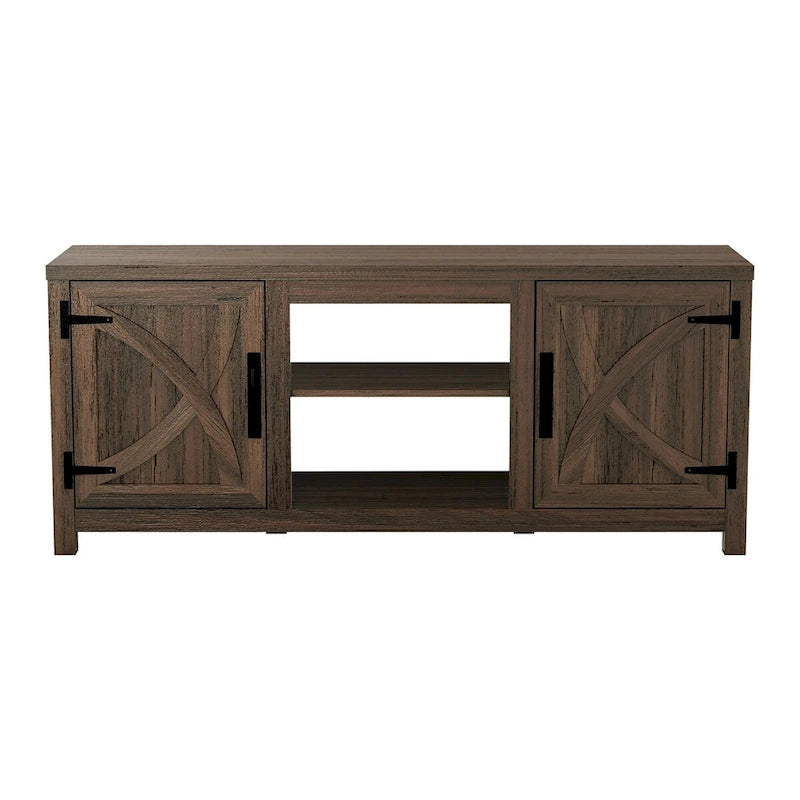 Mobile TV Marrone Effetto Legno Stile Fienile, Adatto a TV fino a 65"