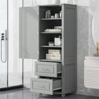 Mobiletto da bagno autoportante nero/grigio con 2 cassetti, per una persona