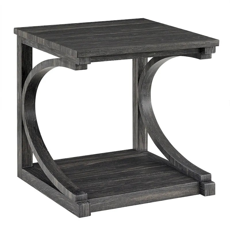 Tavolino da Caffè Geometrico Grigio / Nero / Marrone con Ripiano Portaoggetti, per 1 Utente
