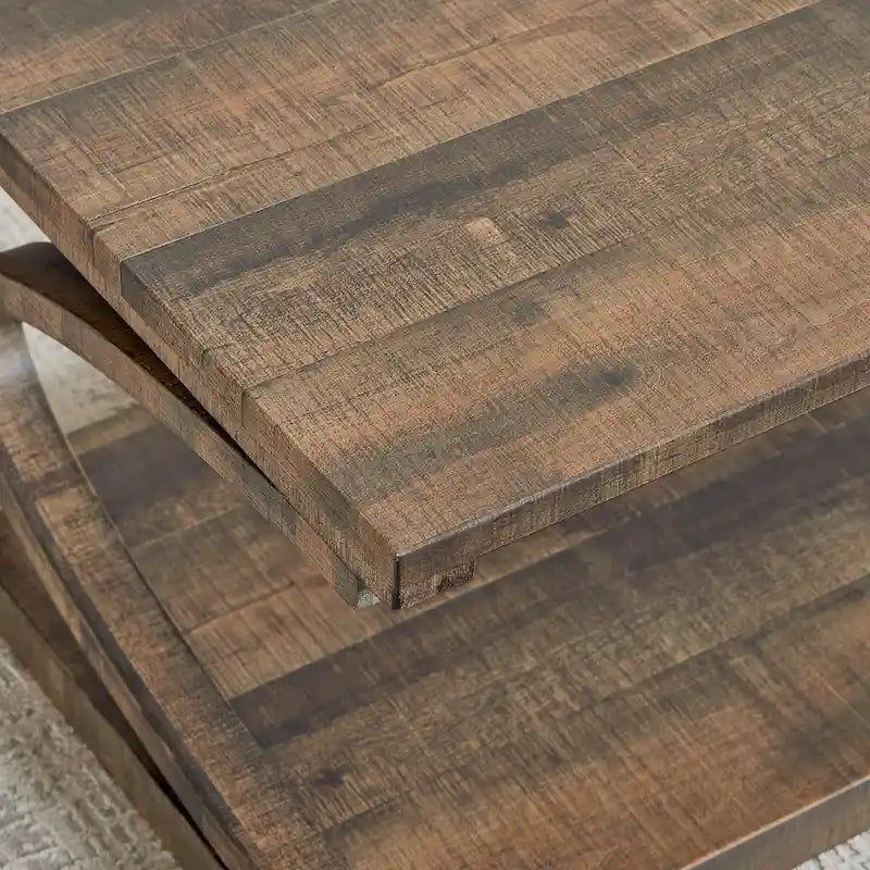 Tavolino da Caffè Geometrico Grigio / Nero / Marrone con Ripiano Portaoggetti, per 1 Utente