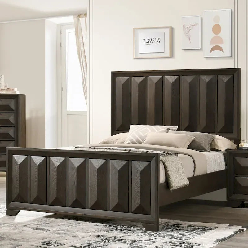 Set camera da letto 3 pezzi Espresso, stile tradizionale, Queen/King