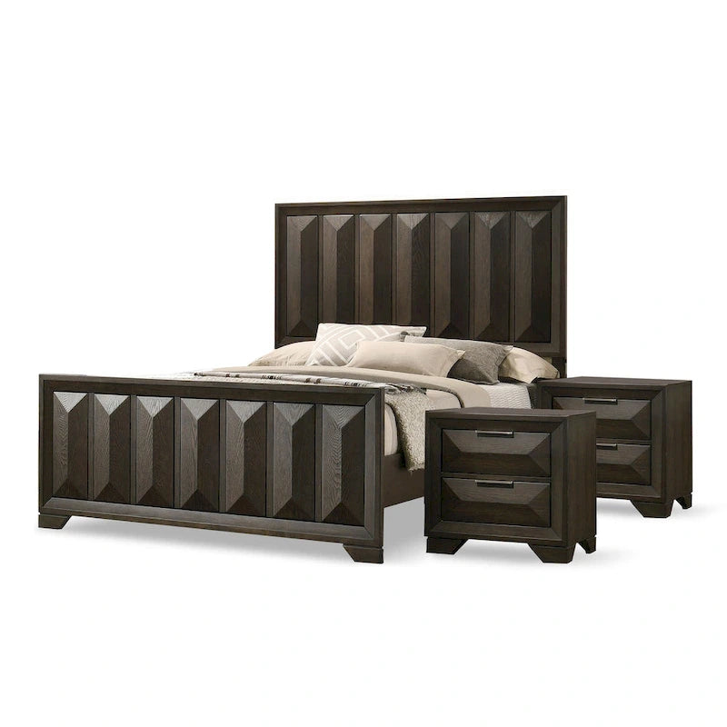 Set camera da letto 3 pezzi Espresso, stile tradizionale, Queen/King