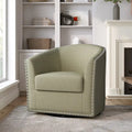 Poltrona girevole a barilotto con borchie – Cammello chiaro / Grigio / Bianco / Blu / Grigio chiaro, 1 posto