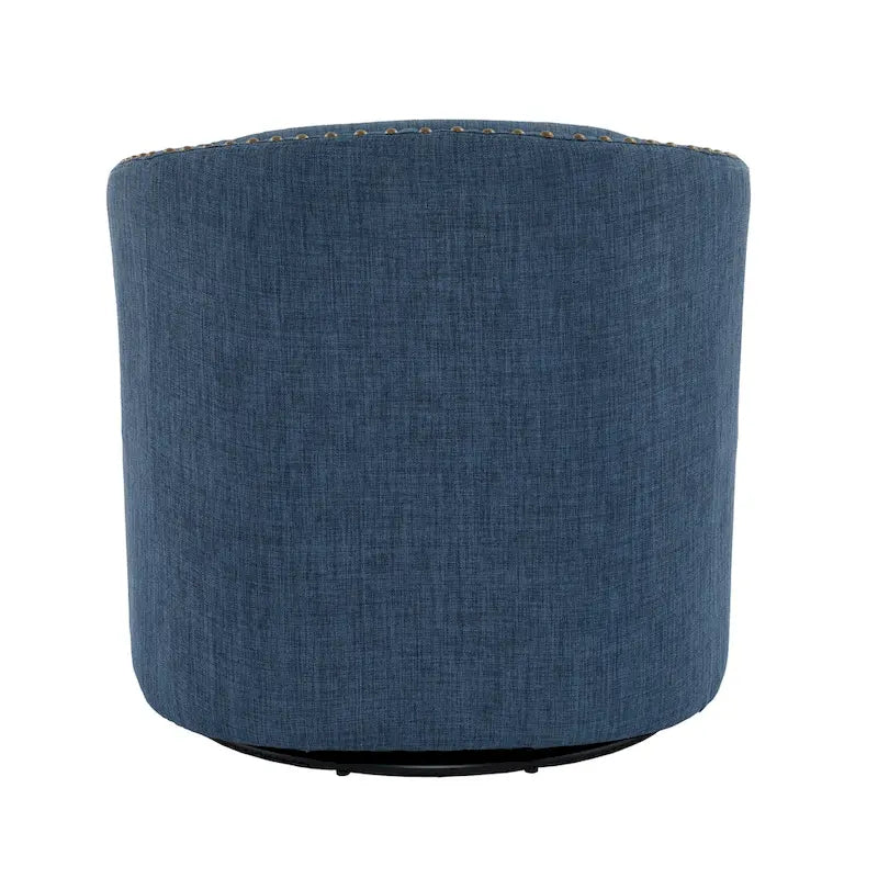 Poltrona girevole a barilotto con borchie – Cammello chiaro / Grigio / Bianco / Blu / Grigio chiaro, 1 posto