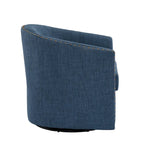 Poltrona girevole a barilotto con borchie – Cammello chiaro / Grigio / Bianco / Blu / Grigio chiaro, 1 posto