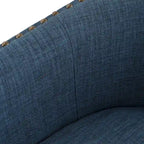Poltrona girevole a barilotto con borchie – Cammello chiaro / Grigio / Bianco / Blu / Grigio chiaro, 1 posto