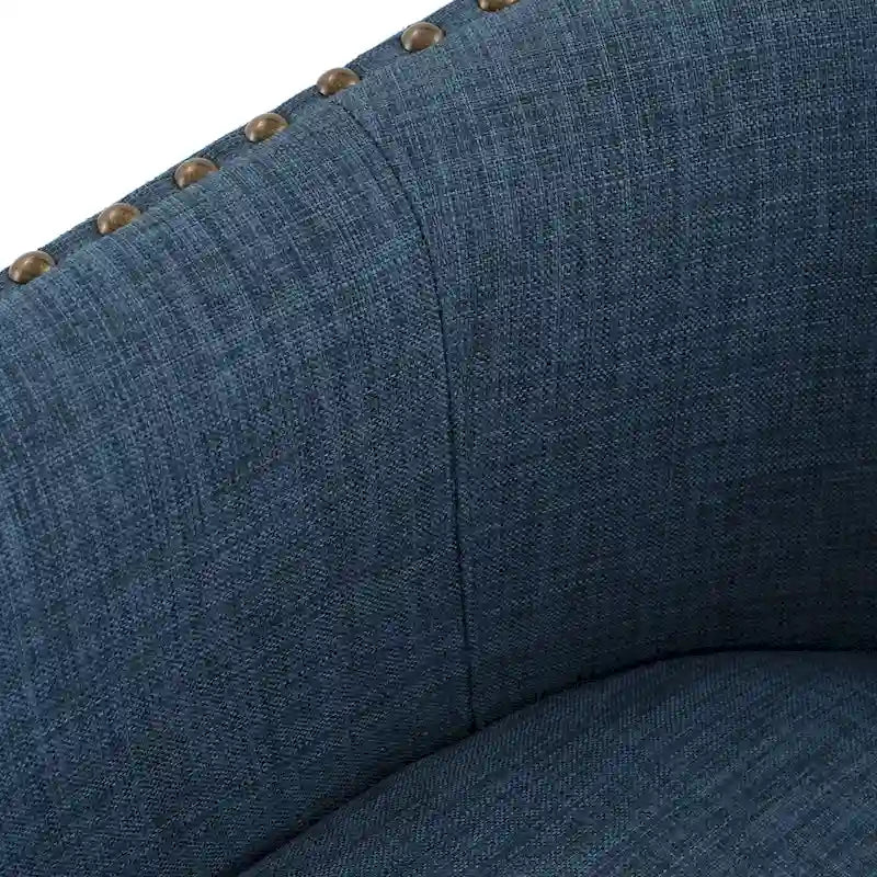 Poltrona girevole a barilotto con borchie – Cammello chiaro / Grigio / Bianco / Blu / Grigio chiaro, 1 posto