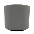 Poltrona girevole a barilotto con borchie – Cammello chiaro / Grigio / Bianco / Blu / Grigio chiaro, 1 posto