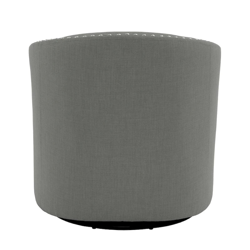 Poltrona girevole a barilotto con borchie – Cammello chiaro / Grigio / Bianco / Blu / Grigio chiaro, 1 posto