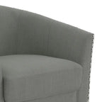 Poltrona girevole a barilotto con borchie – Cammello chiaro / Grigio / Bianco / Blu / Grigio chiaro, 1 posto