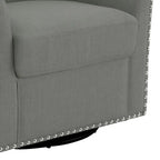 Poltrona girevole a barilotto con borchie – Cammello chiaro / Grigio / Bianco / Blu / Grigio chiaro, 1 posto