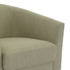 Poltrona girevole a barilotto con borchie – Cammello chiaro / Grigio / Bianco / Blu / Grigio chiaro, 1 posto