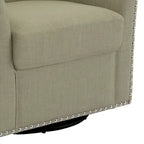 Poltrona girevole a barilotto con borchie – Cammello chiaro / Grigio / Bianco / Blu / Grigio chiaro, 1 posto
