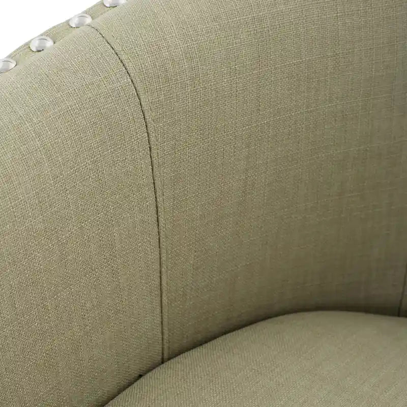 Poltrona girevole a barilotto con borchie – Cammello chiaro / Grigio / Bianco / Blu / Grigio chiaro, 1 posto
