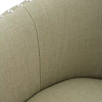 Poltrona girevole a barilotto con borchie – Cammello chiaro / Grigio / Bianco / Blu / Grigio chiaro, 1 posto