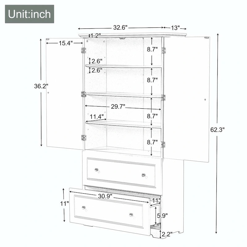 Mobiletto contenitore freestanding grigio con 2 cassetti – Per uso singolo