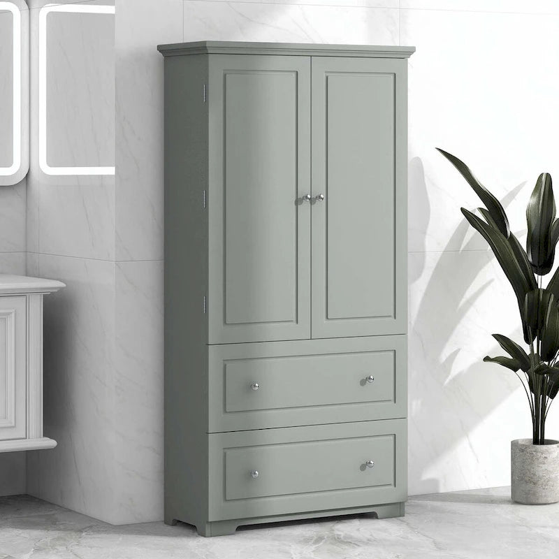 Mobiletto contenitore freestanding grigio con 2 cassetti – Per uso singolo