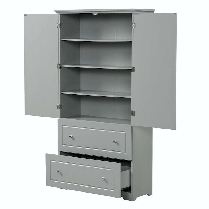 Mobiletto contenitore freestanding grigio con 2 cassetti – Per uso singolo