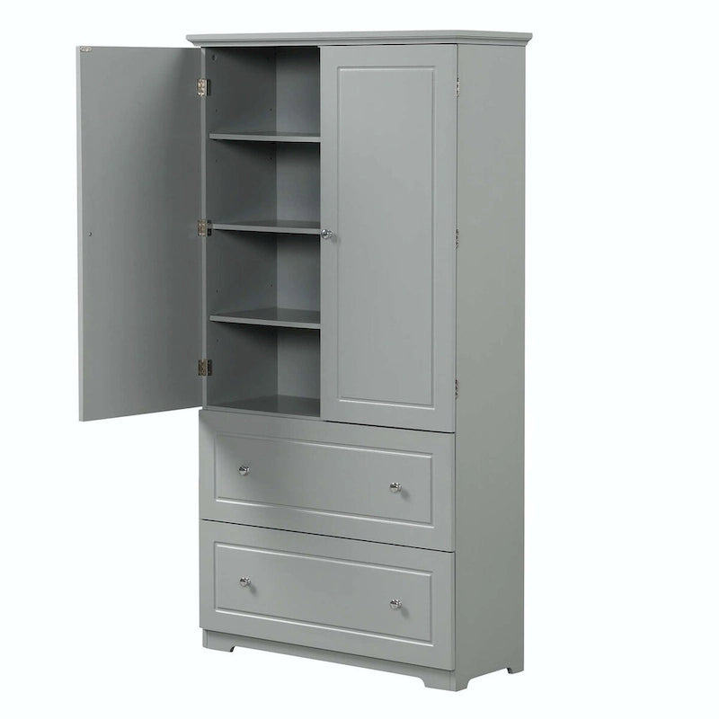 Mobiletto contenitore freestanding grigio con 2 cassetti – Per uso singolo