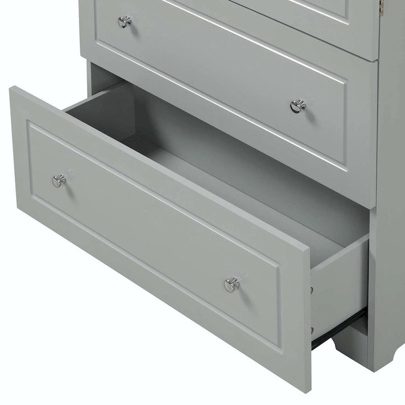 Mobiletto contenitore freestanding grigio con 2 cassetti – Per uso singolo
