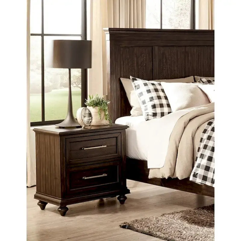 Set da camera da letto 3 pezzi in stile Transizionale colore Grigio Antracite